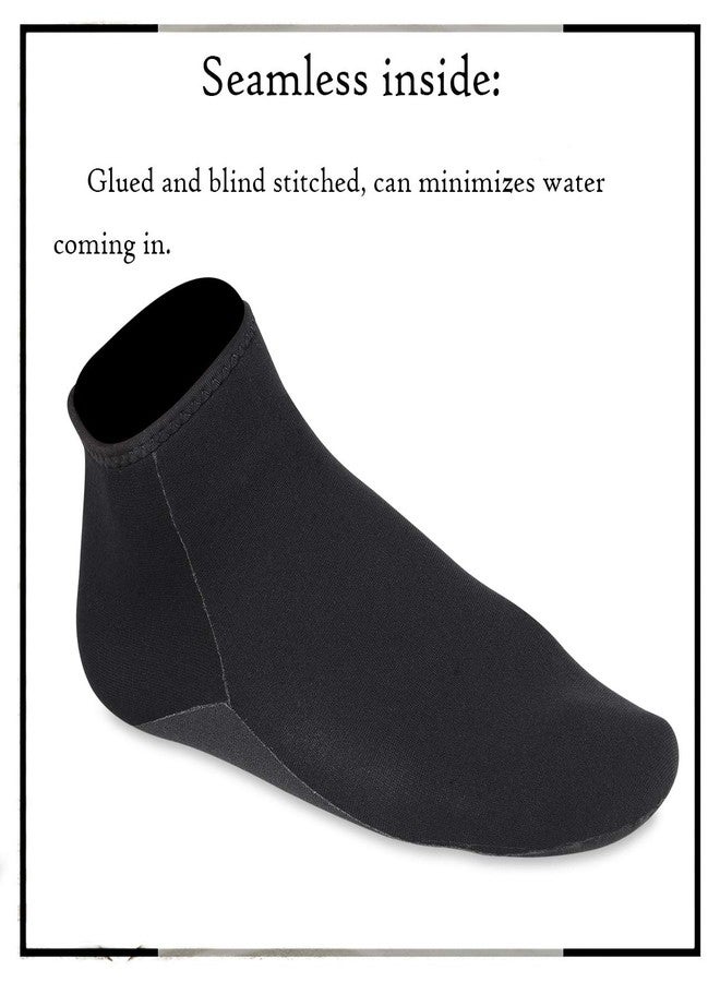 OMGear Water Socks Neoprene Socks Beach Booties Shoes 3mm Glued Blind Stitched Anti-Slip Wetsuit Boots Fin Swim Socks for Water Sports Outdoor Activities Home Slippers(3mm Low Cut/Black,S) - Image 5